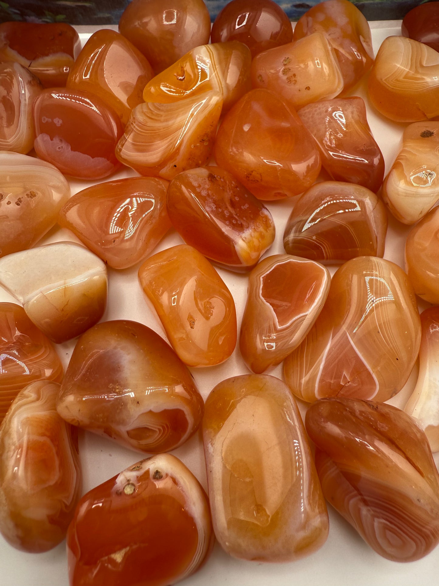Apricot Lace Agate Tumbled