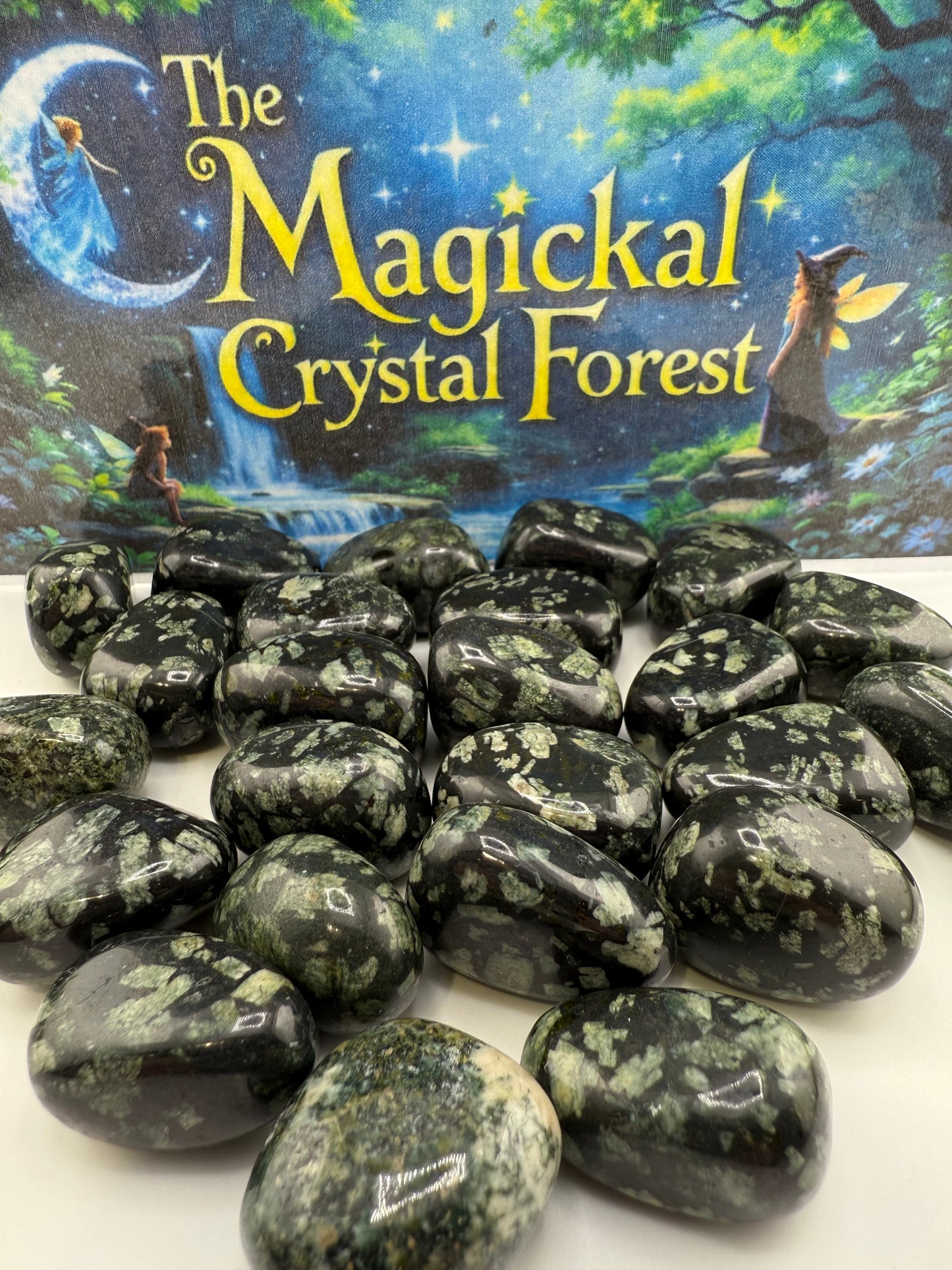 Green Writing Stone Tumbled