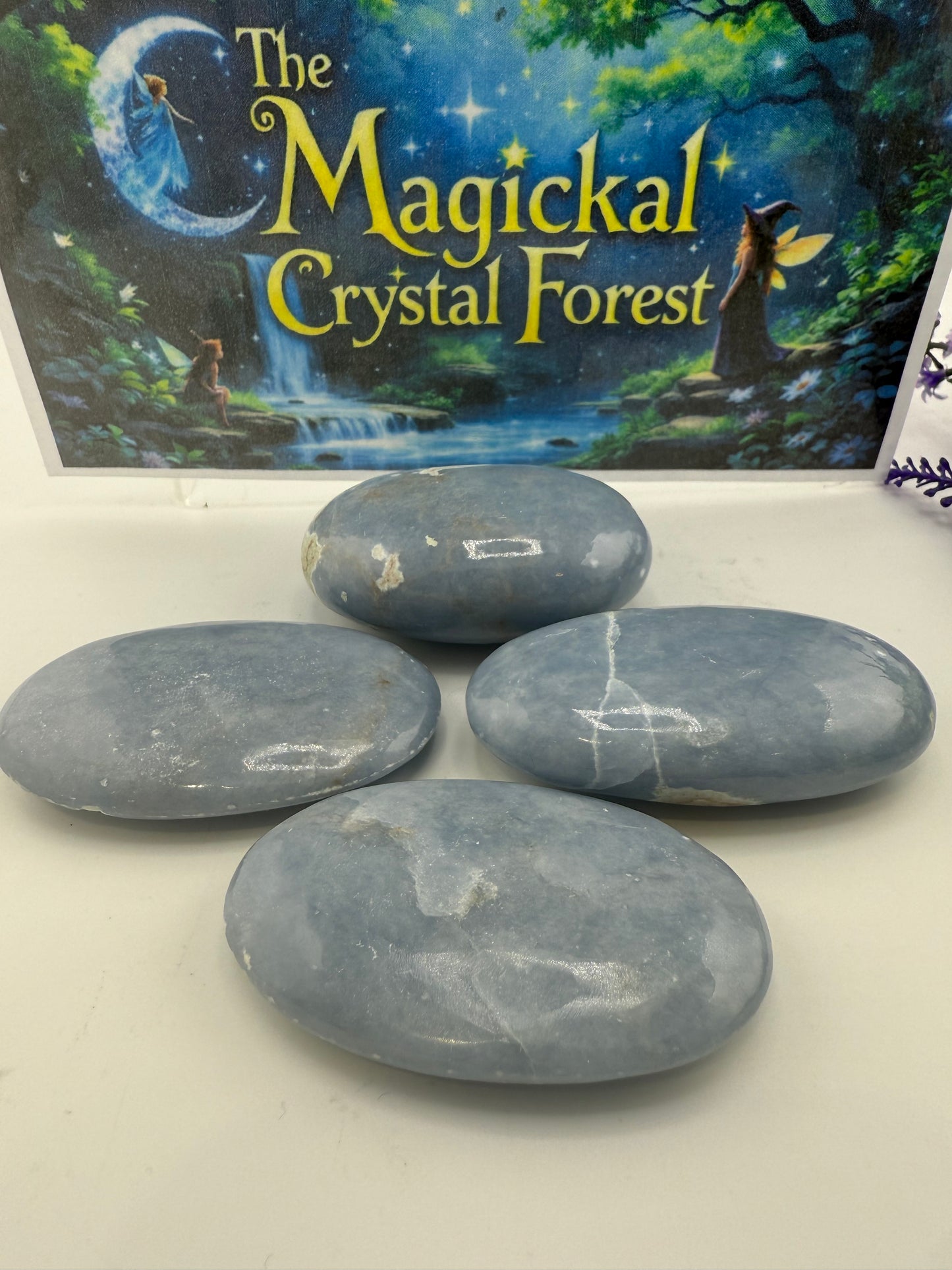 Angelite Palm Stone