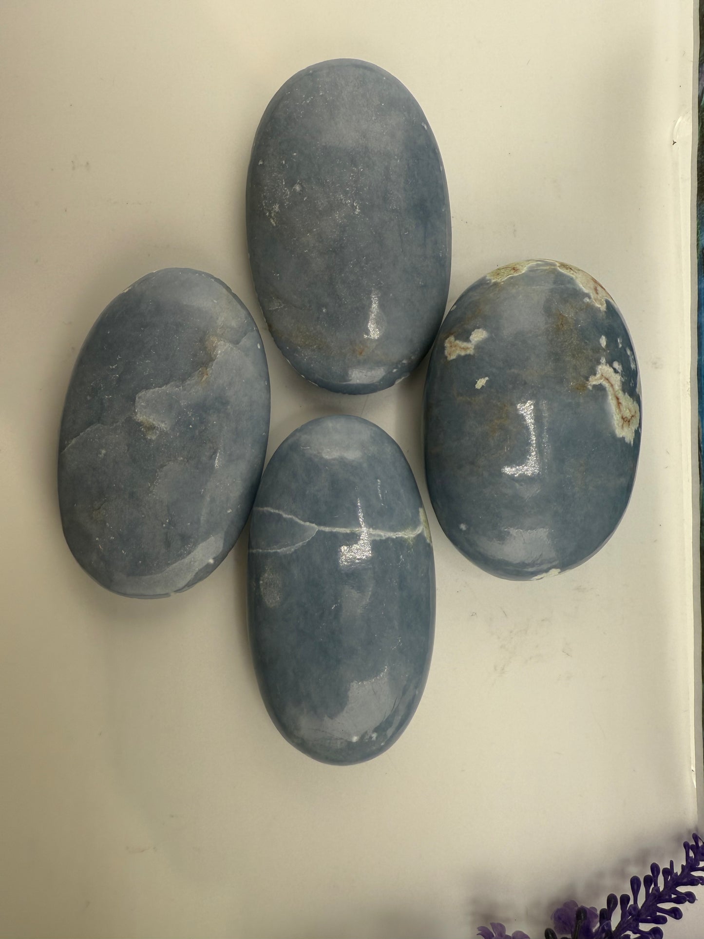 Angelite Palm Stone