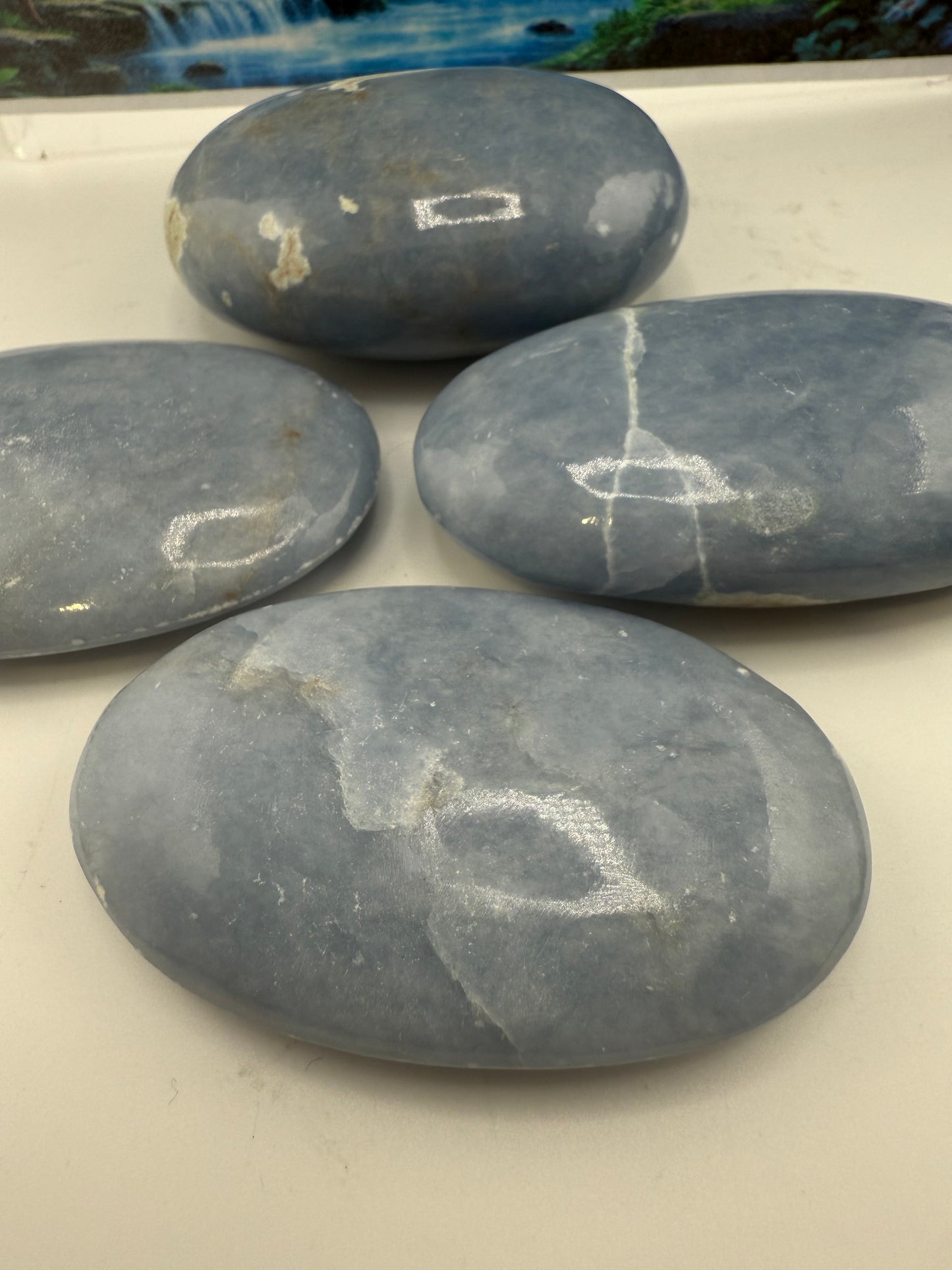 Angelite Palm Stone