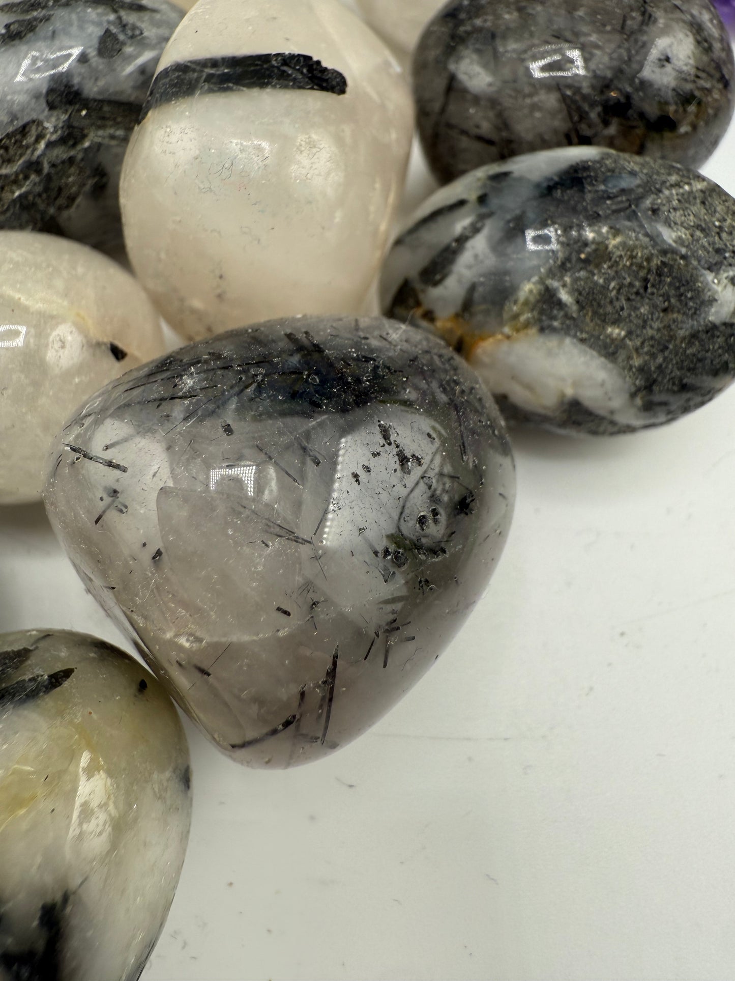 Tourmalinated Quartz Tumbled