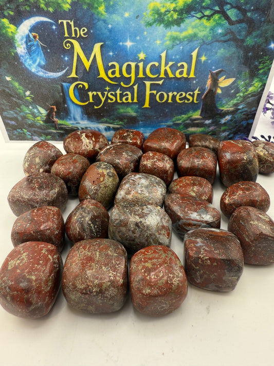 Red Jasper With Pyrite Tumbled