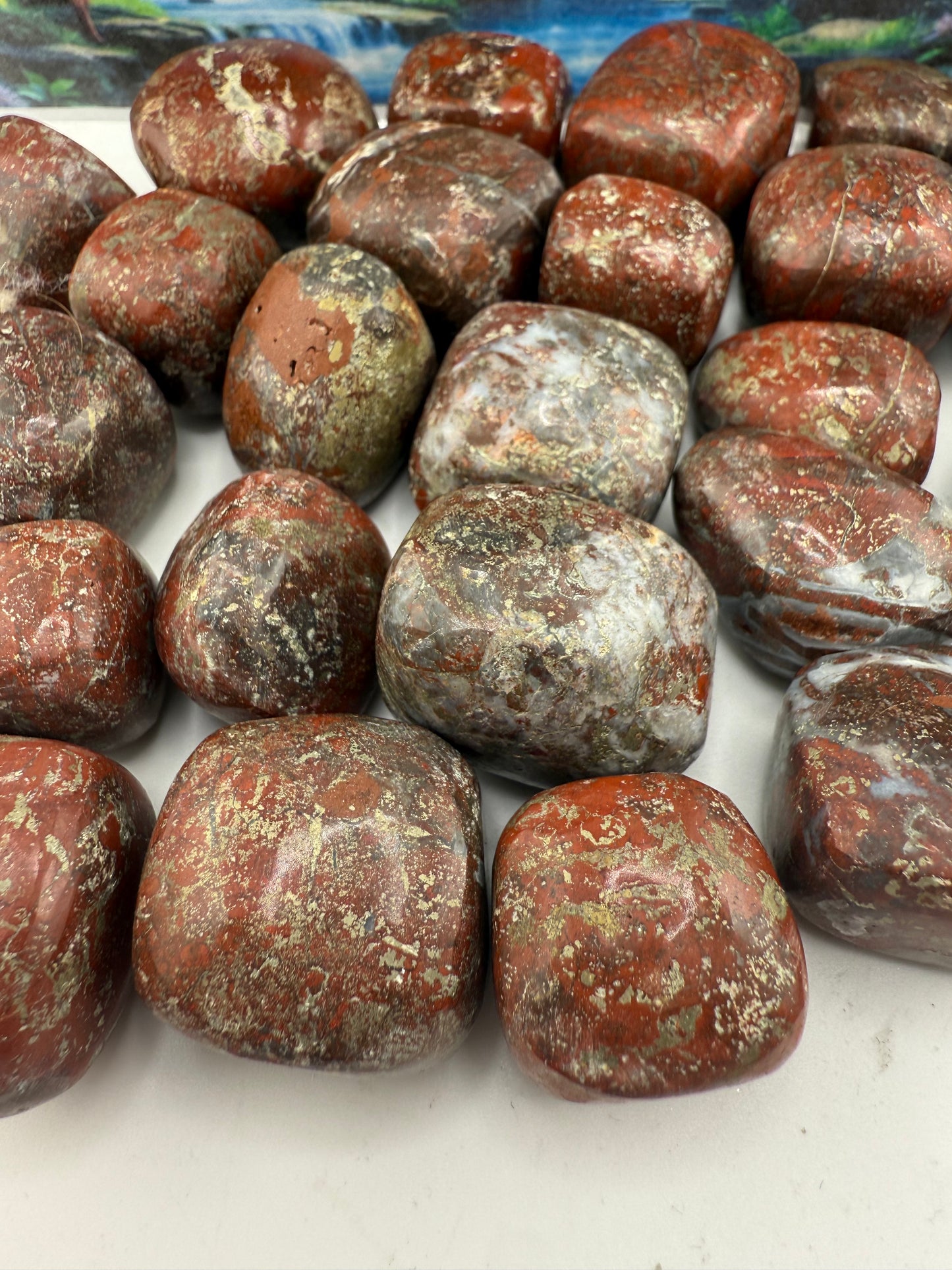 Red Jasper With Pyrite Tumbled