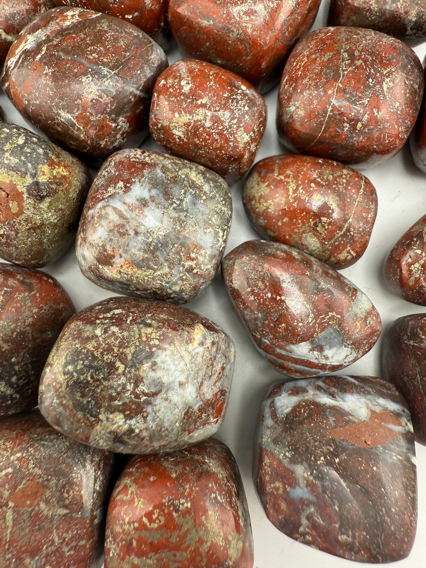 Red Jasper With Pyrite Tumbled