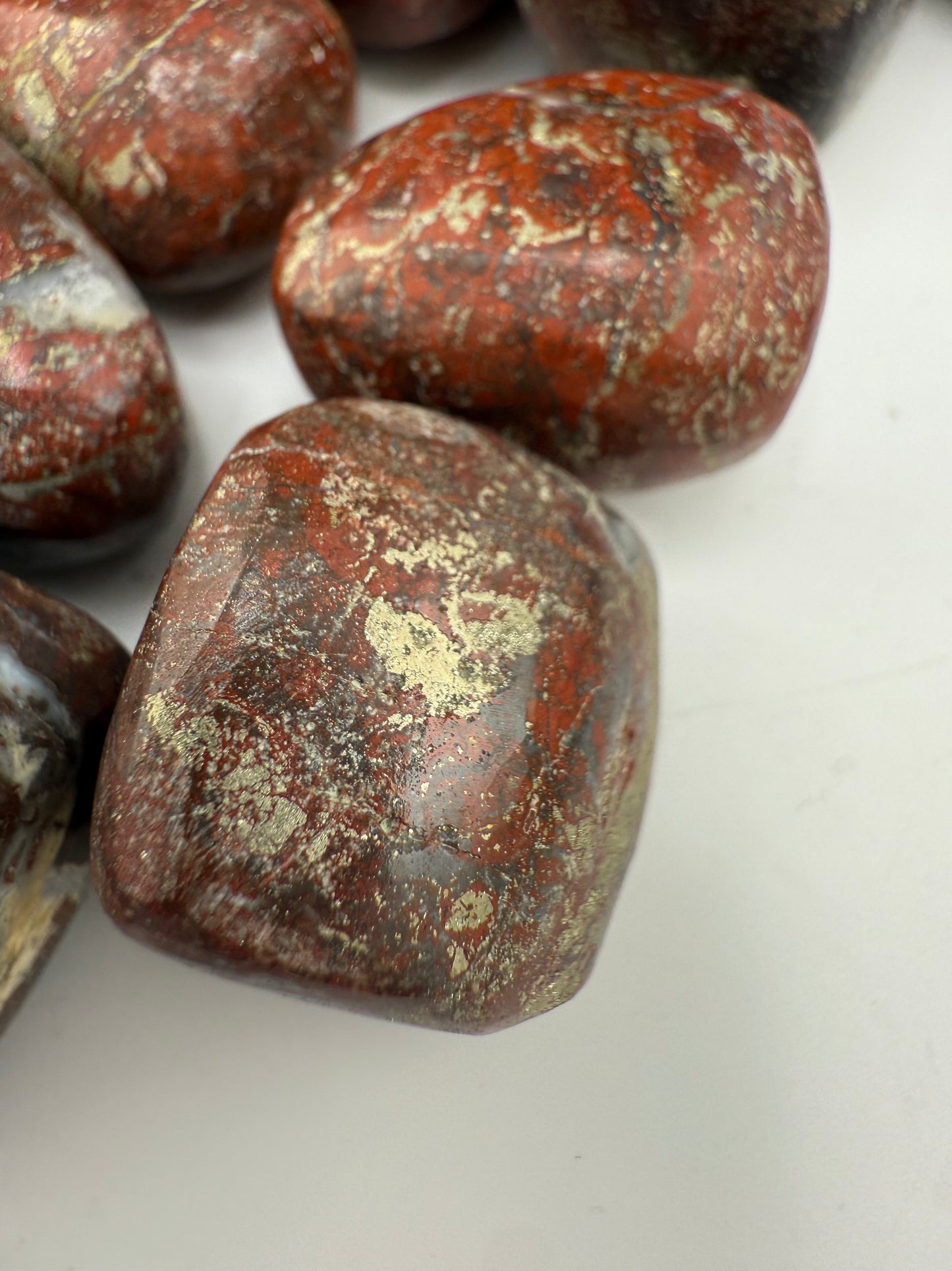 Red Jasper With Pyrite Tumbled