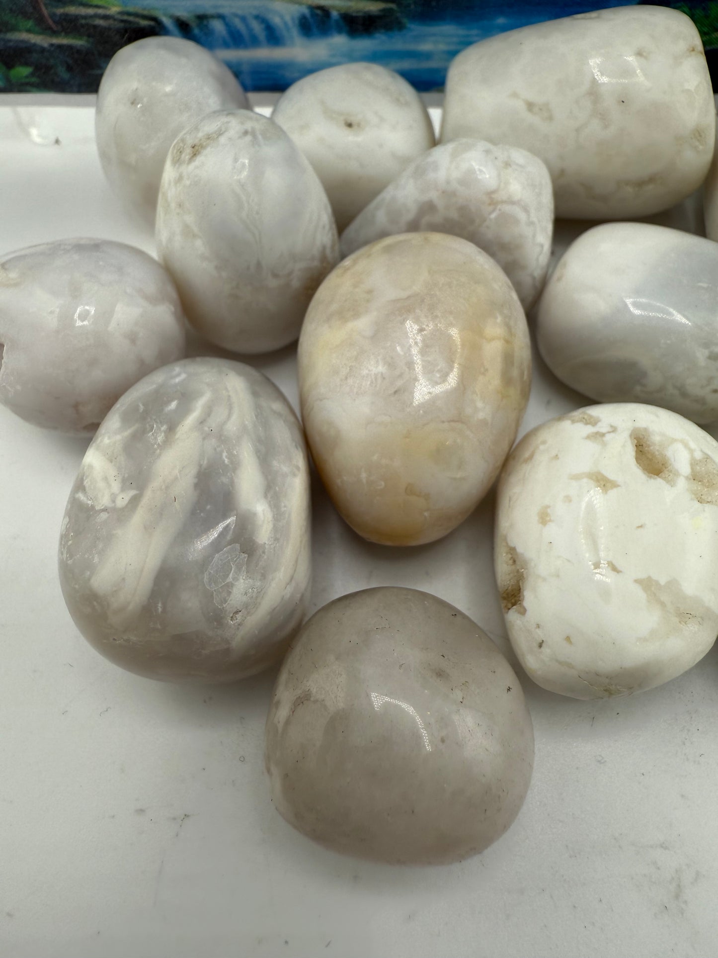 White Lace Agate Tumbled
