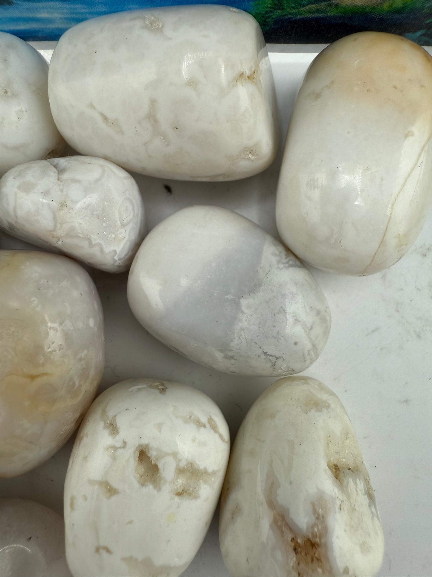 White Lace Agate Tumbled