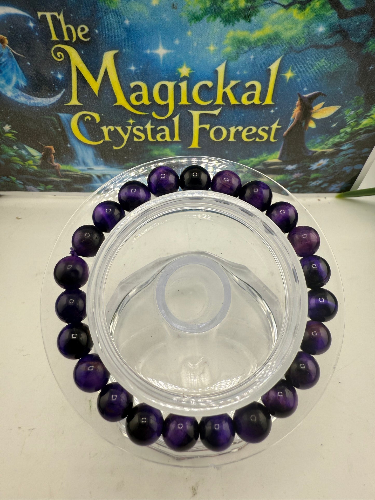Purple Tiger Eye Bead 8mm