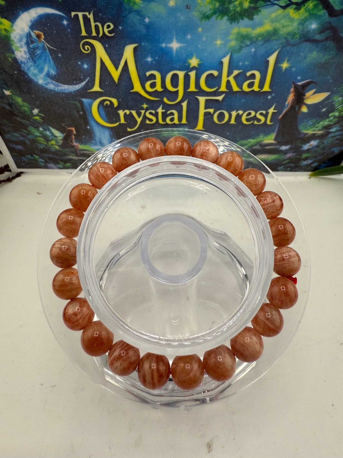 Sunstone Bead Bracelet 8mm