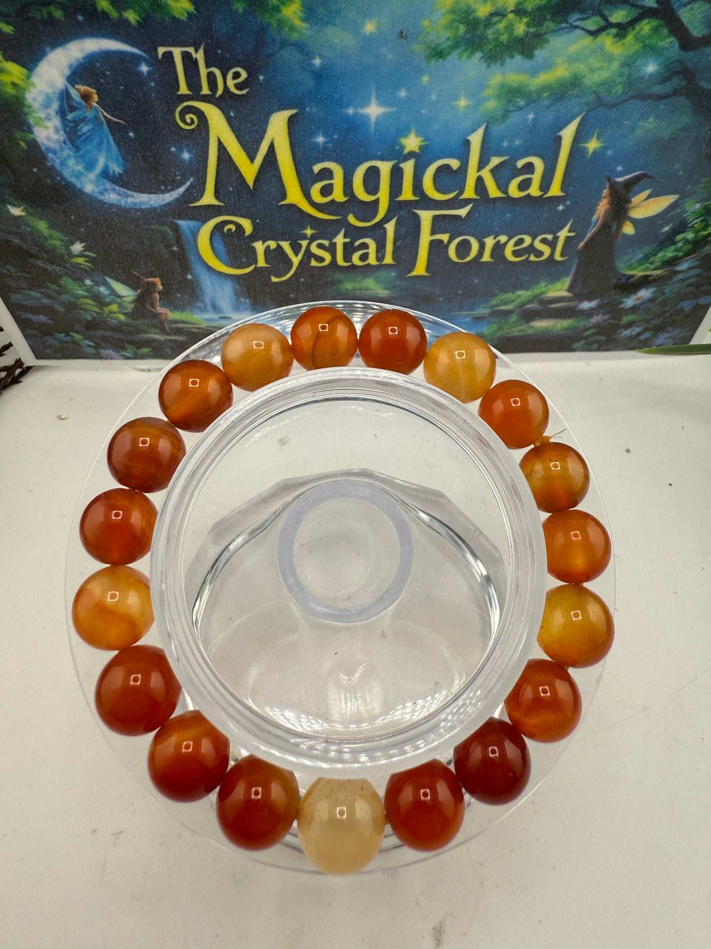 Carnelian Bead Bracelet 10mm