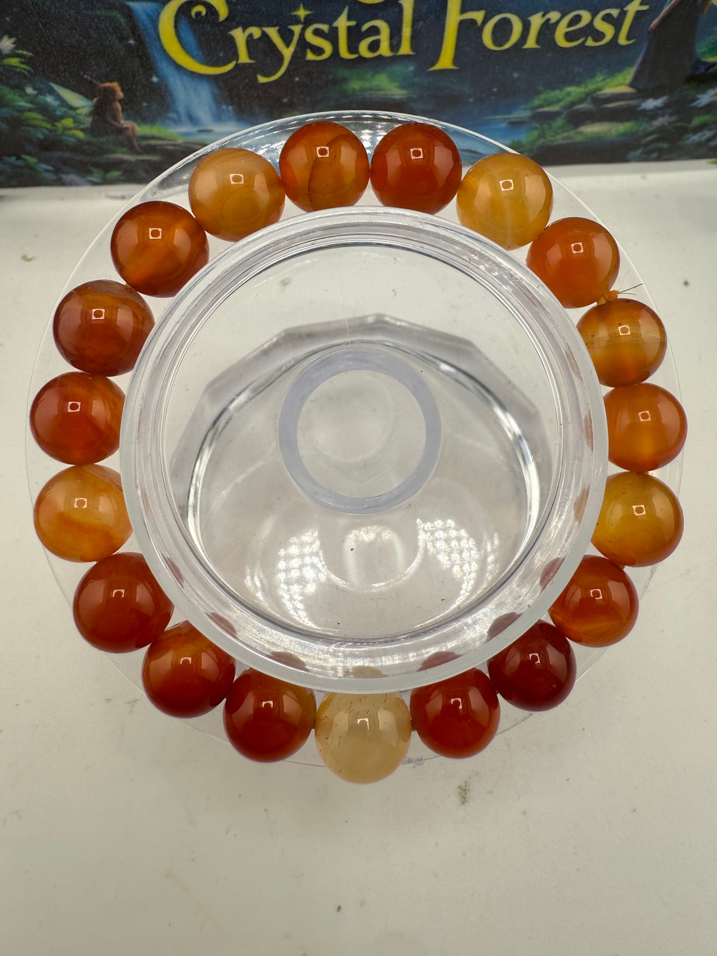 Carnelian Bead Bracelet 10mm
