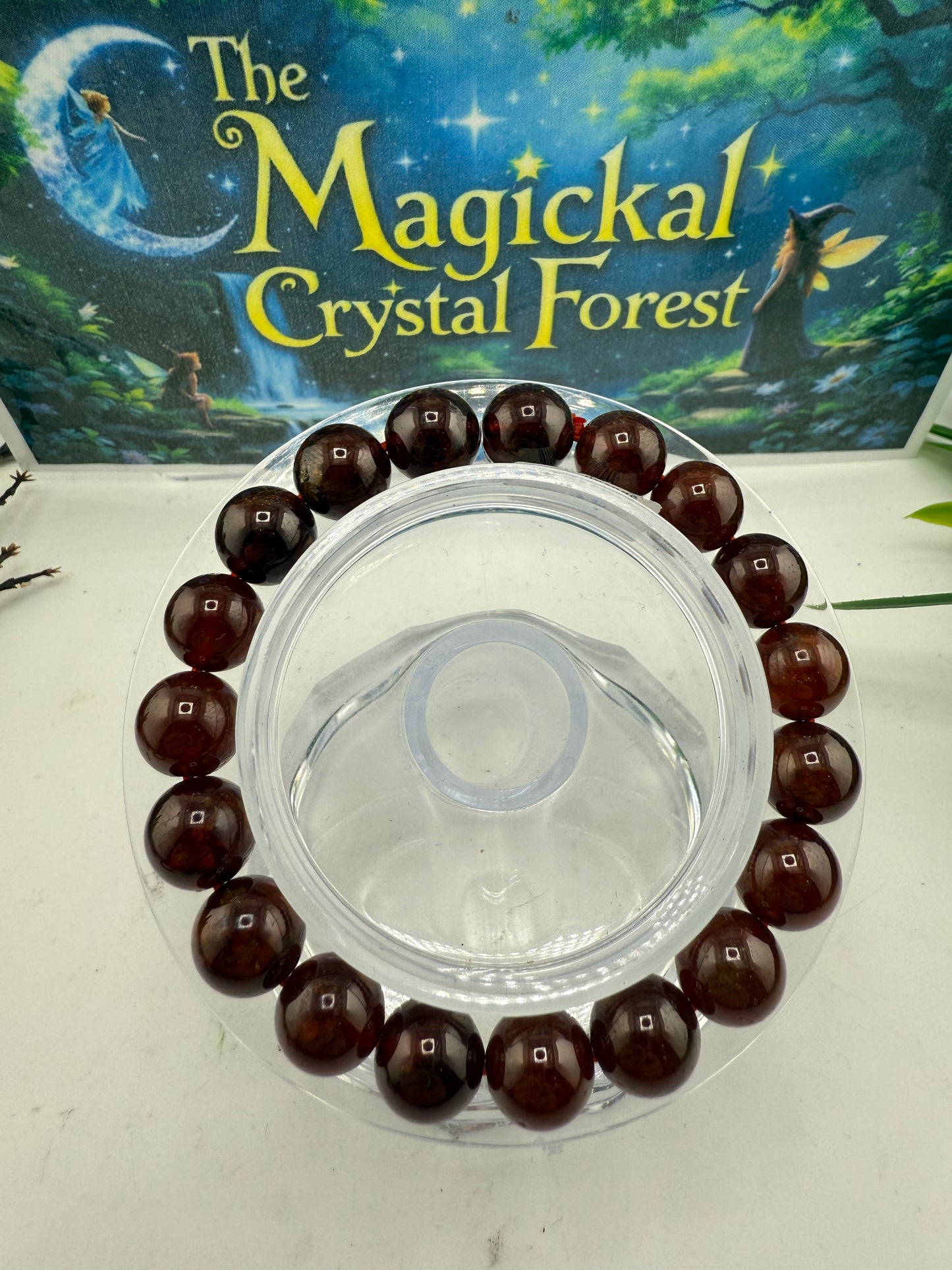 Garnet Bead Bracelet 10mm