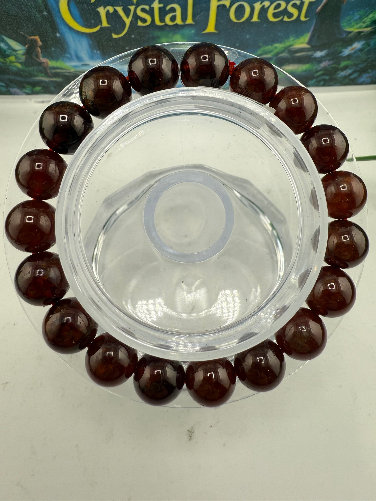 Garnet Bead Bracelet 10mm