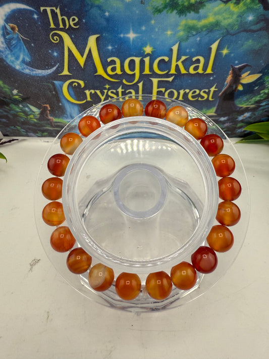 Carnelian Bead Bracelet 8mm