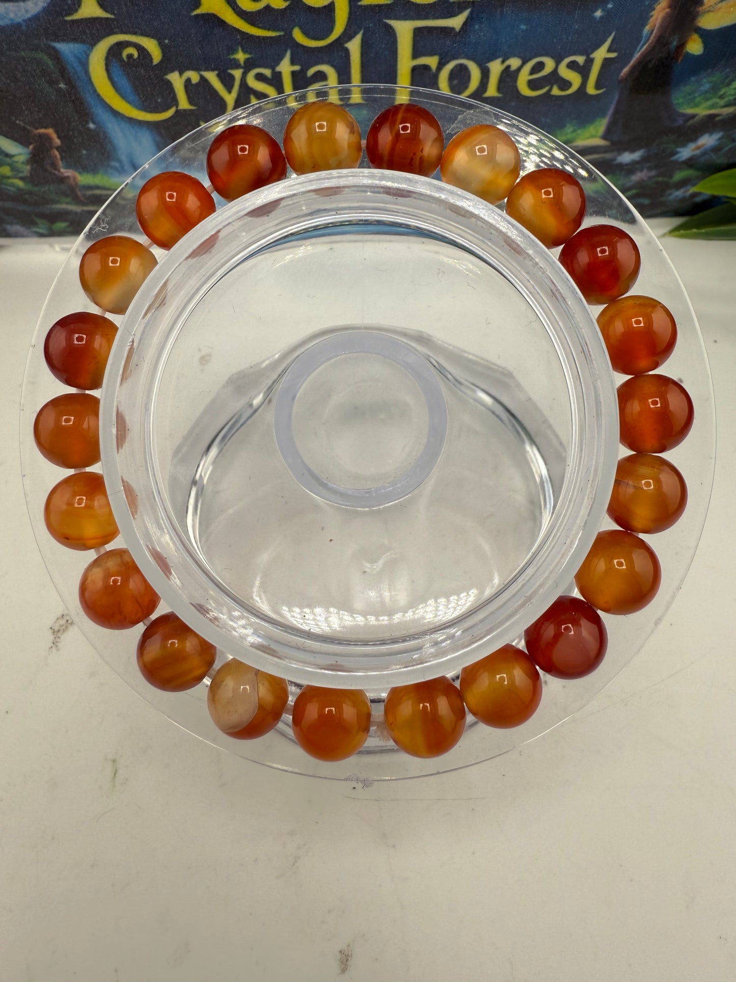 Carnelian Bead Bracelet 8mm