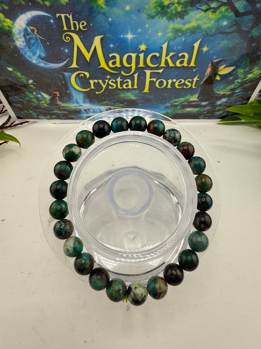 Chrysocolla Green Crystal Bracelet 8mm
