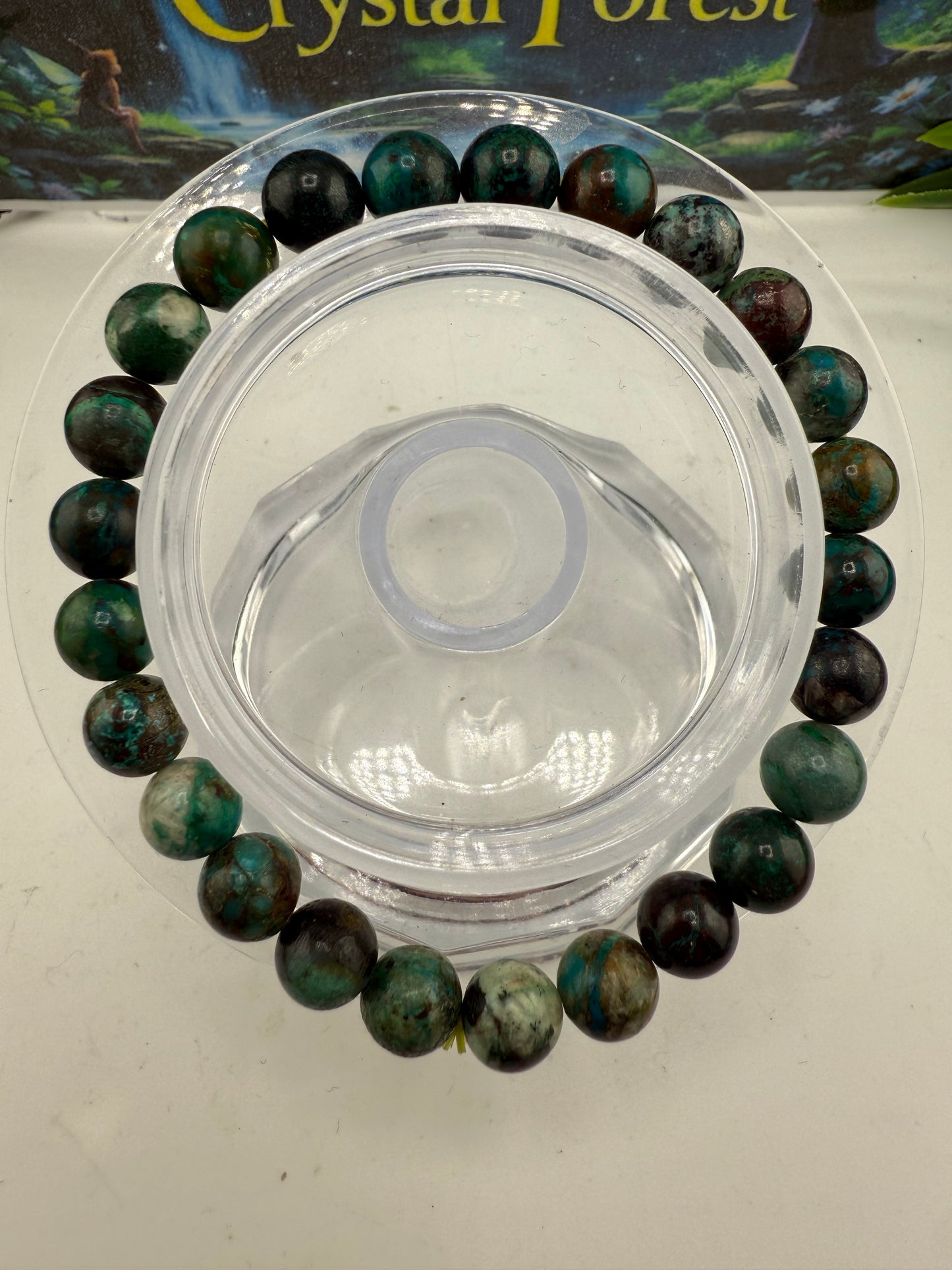 Chrysocolla Green Crystal Bracelet 8mm