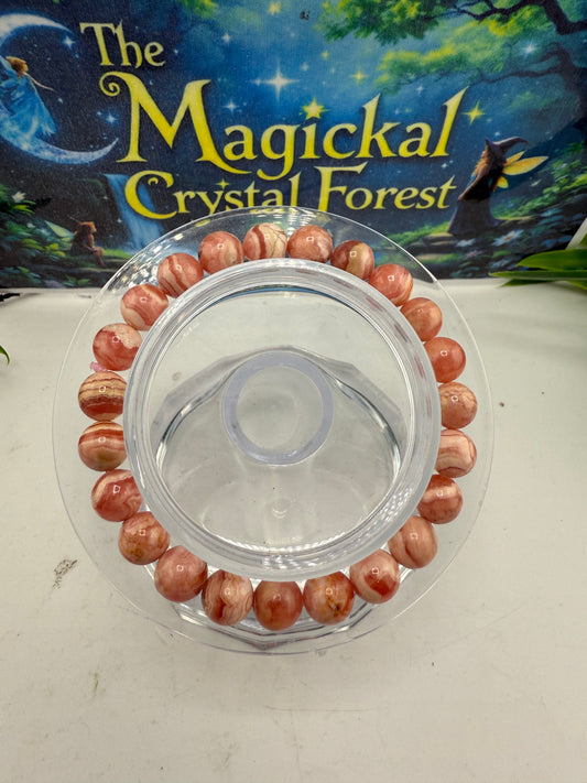 Rhodochrosite Crystal Bracelet 8mm