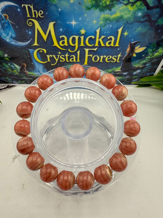Rhodochrosite Crystal Bracelet 10mm