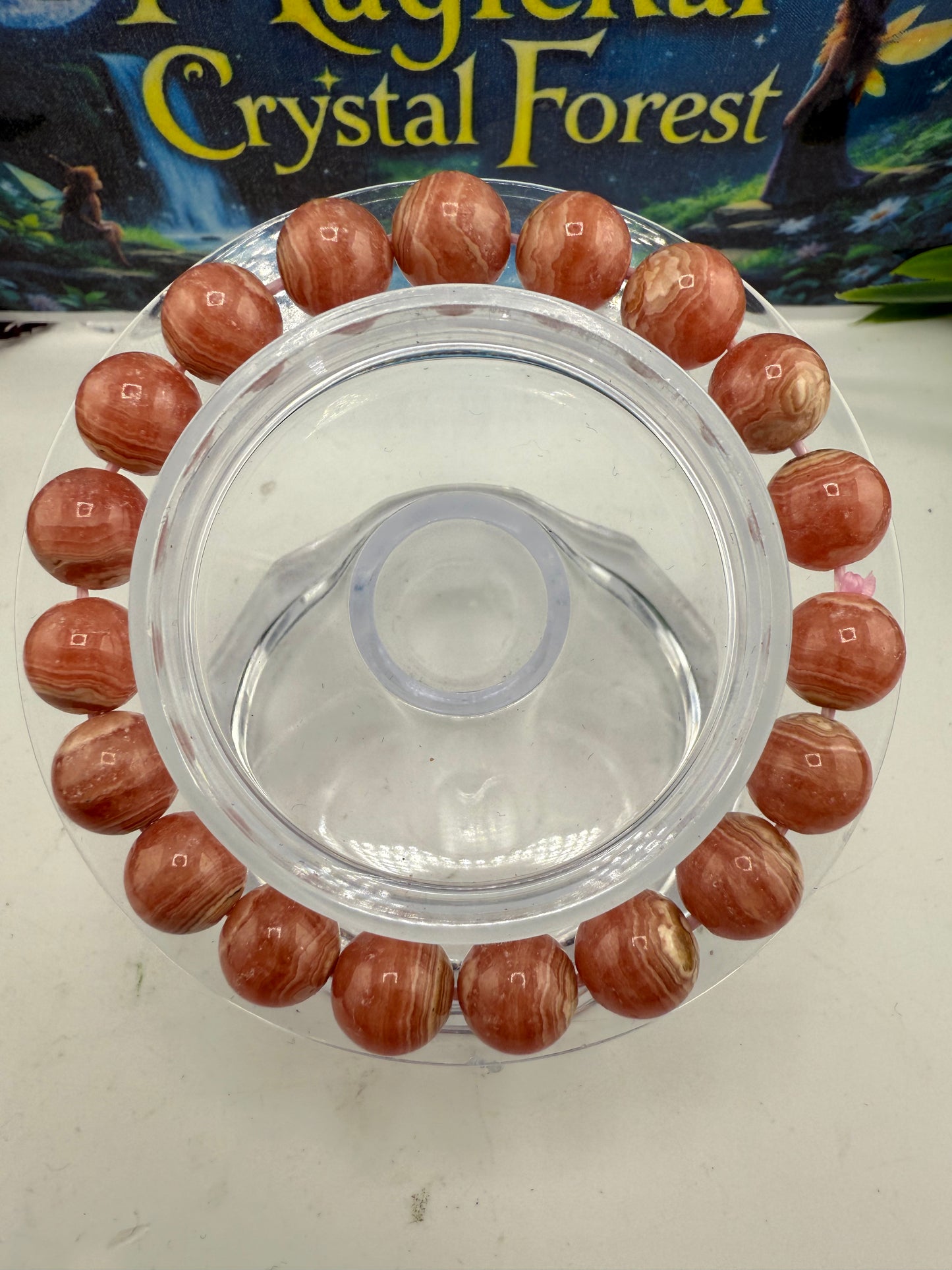 Rhodochrosite Crystal Bracelet 10mm