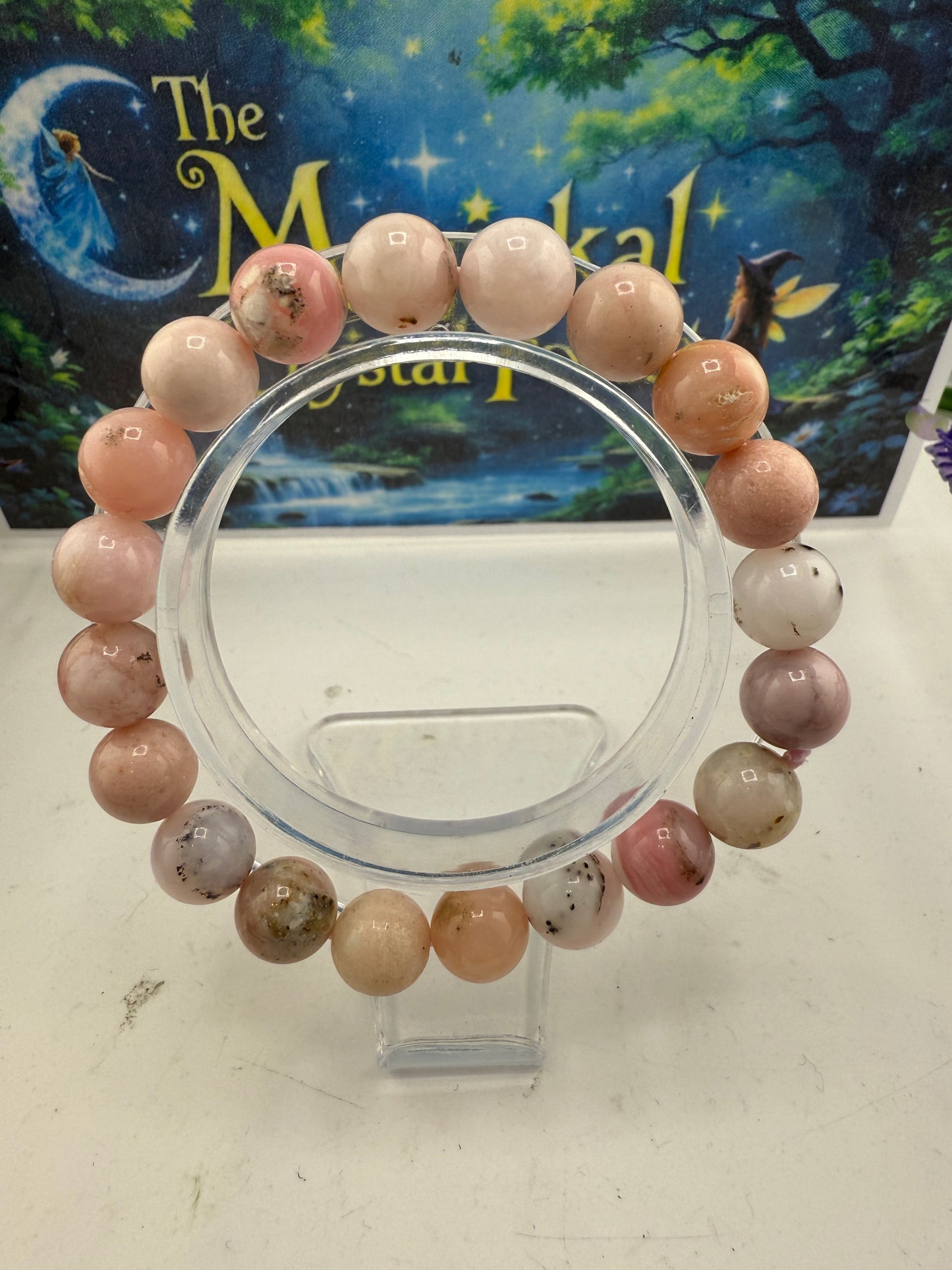 Pink Opal Crystal Bracelet 10mm