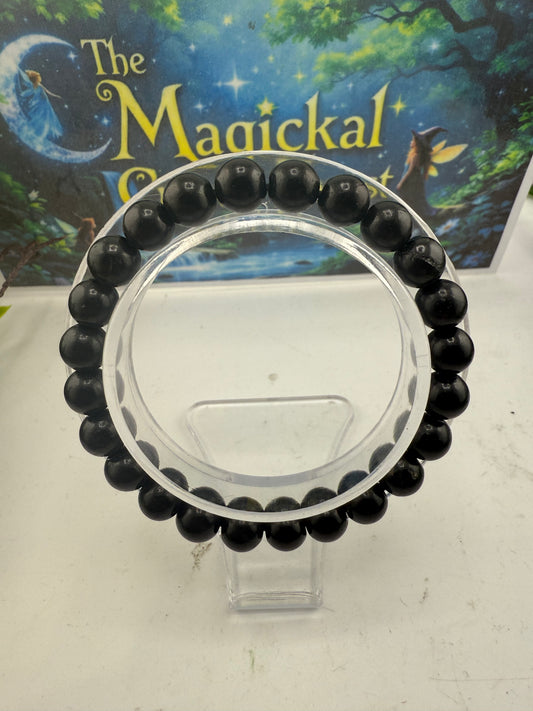 Shungite Bead  Bracelet 10mm
