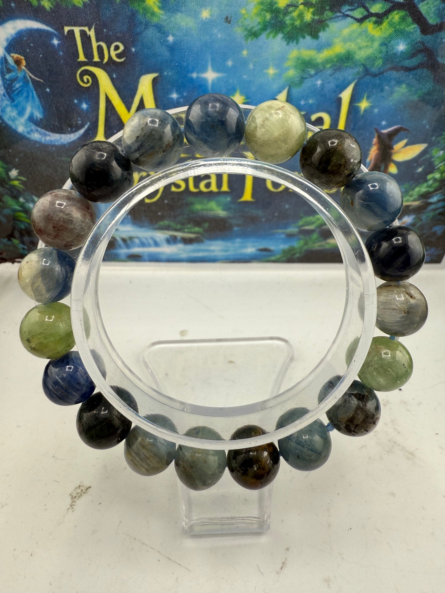 Blue/Green Kyanite Bead Bracelet 10mm