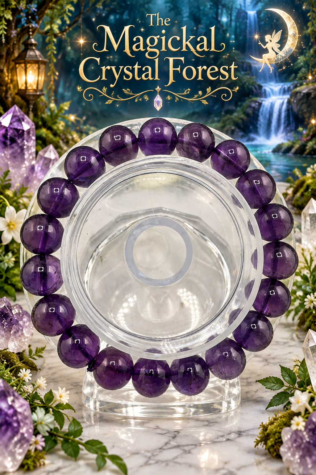 Amethyst Crystal Bracelet 10mm
