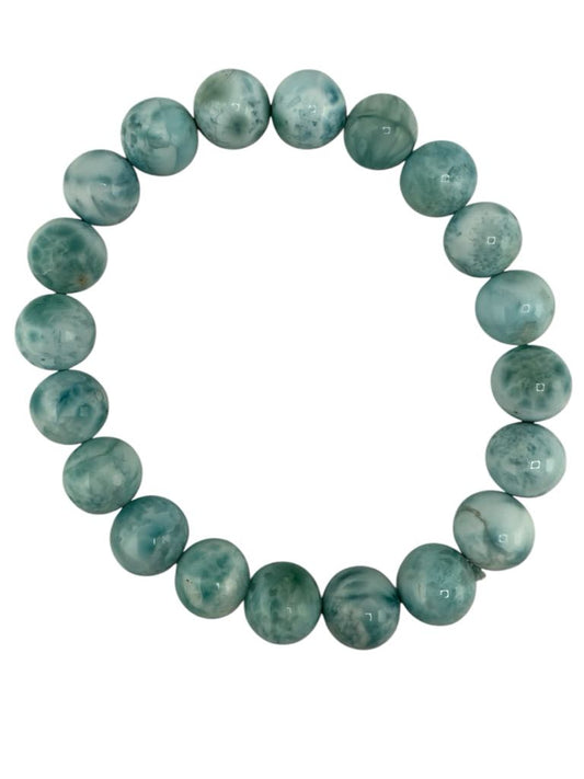 Larimar Bead Bracelet 10mm