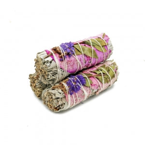 Meadows Pink Flower Sage Smudge stick - small