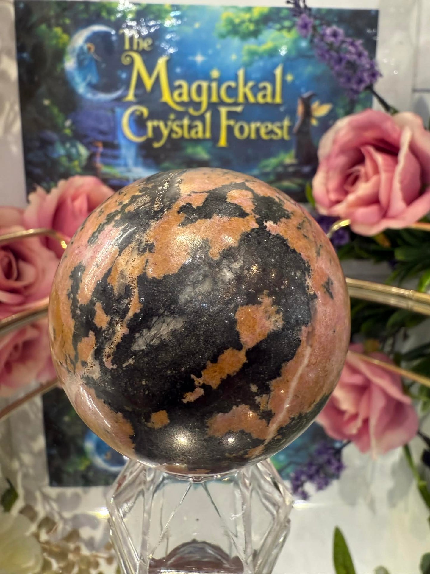 Rhodonite  pink Sphere 1