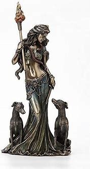 Hecate Greek Goddess of Magic with Dogs Statue