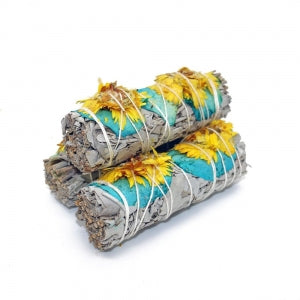 Spring Blue Flower Sage Smudge stick - small