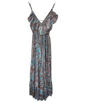 The Empress Frill Maxi Dress- Turquoise