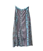 The Empress Boho button skirt- Purple/ Blue