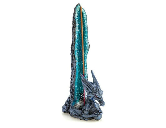Blue crystal dragon incense holder