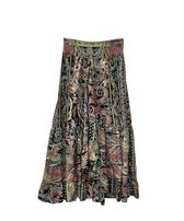 The Empress Boho Frill Skirt- Black/ Green