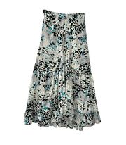 The Empress Boho Frill Skirt- Blue Leopard